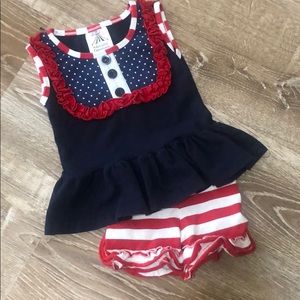 Americana Tank and Ruffle shorts